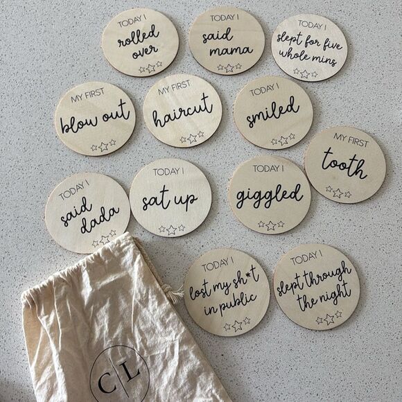 CADEN LANE Funny Milestone Wood Announcements - Picture 2 of 3